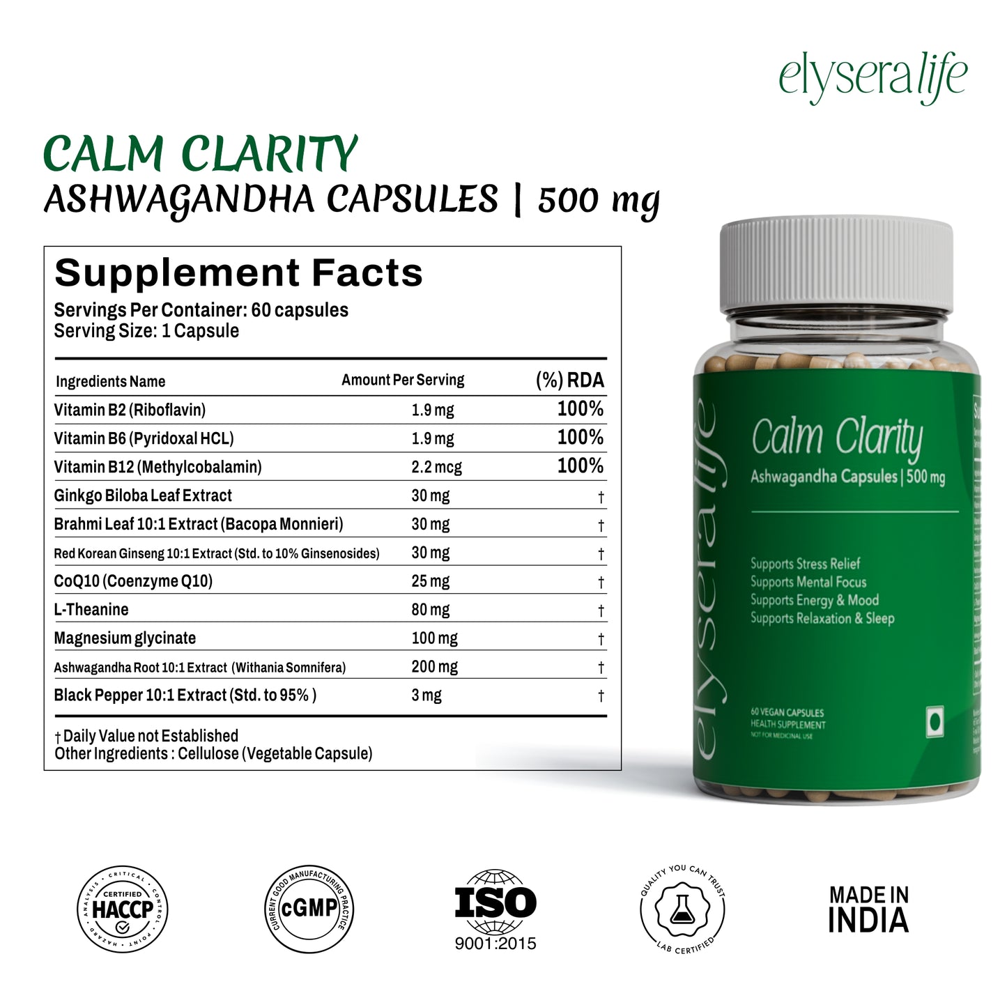 Calm Clarity Ashwagandha 60 Capsules